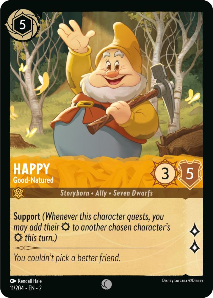 Happy - Good-Natured 11/204 Common Rise of the Floodborn Lorcana Near Mint