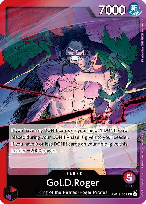 Gol.D.Roger (003) OP13-003 Leader Carrying On His Will One Piece Near Mint