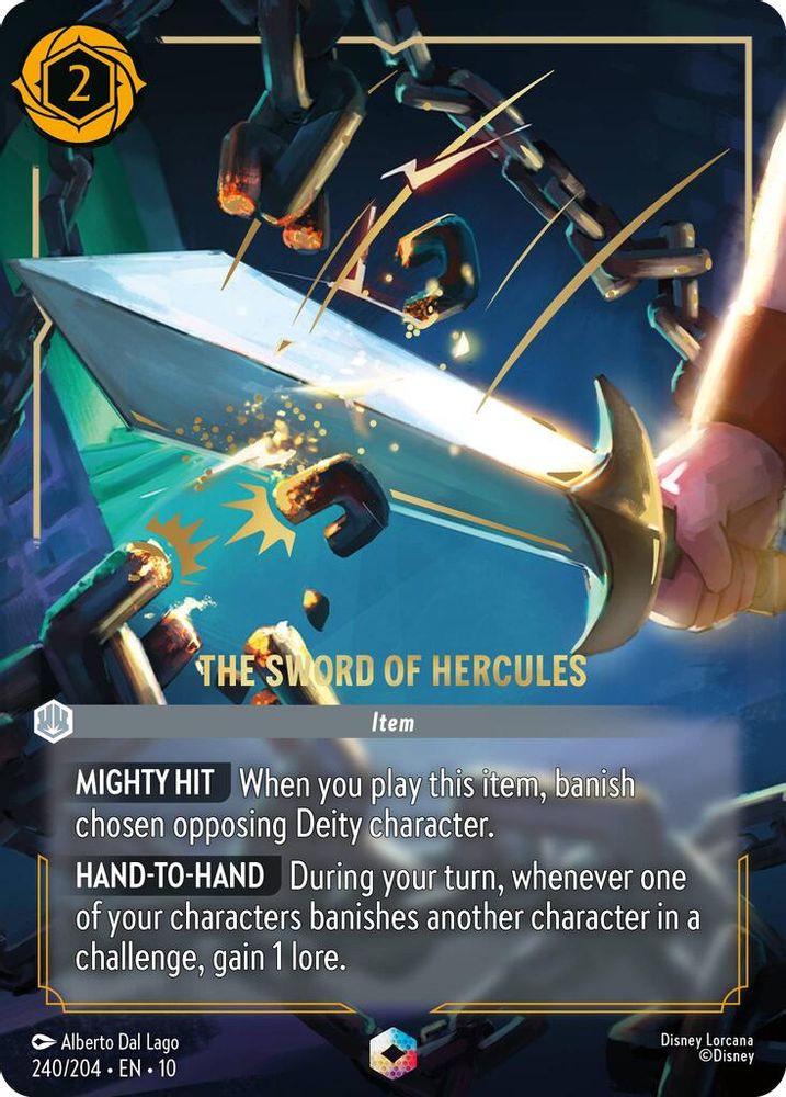 The Sword of Hercules (Enchanted) 240/204 Whispers in the Well Lorcana Holo NM