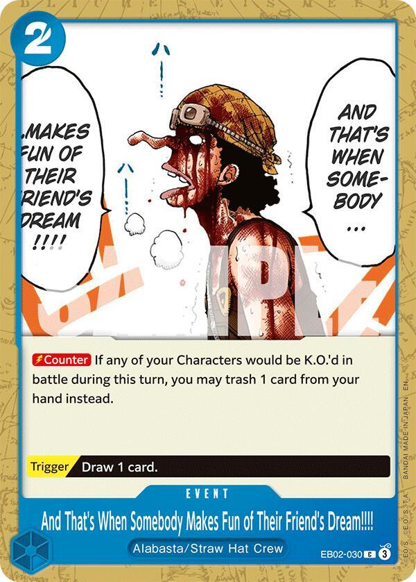 And That's When Somebody Makes Fun of Their Friend's Dream!!!! EB02-030 Extra Booster: Anime 25th Collection One Piece NM
