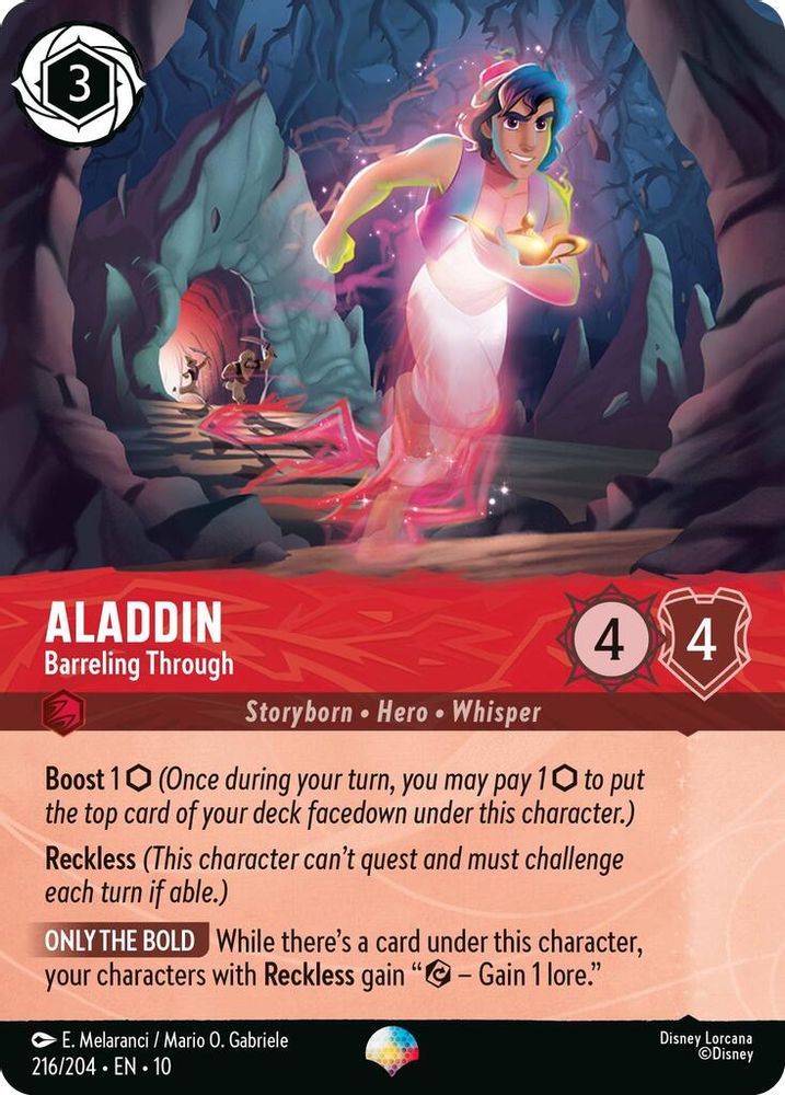 Aladdin - Barreling Through (Epic) 216/204 Whispers in the Well Lorcana Holo NM