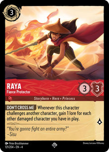 Raya - Fierce Protector 121/204 Super Rare Ursula's Return Lorcana Near Mint