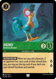 Heihei - Bumbling Rooster 75/204 Uncommon Ursula's Return Lorcana Near Mint