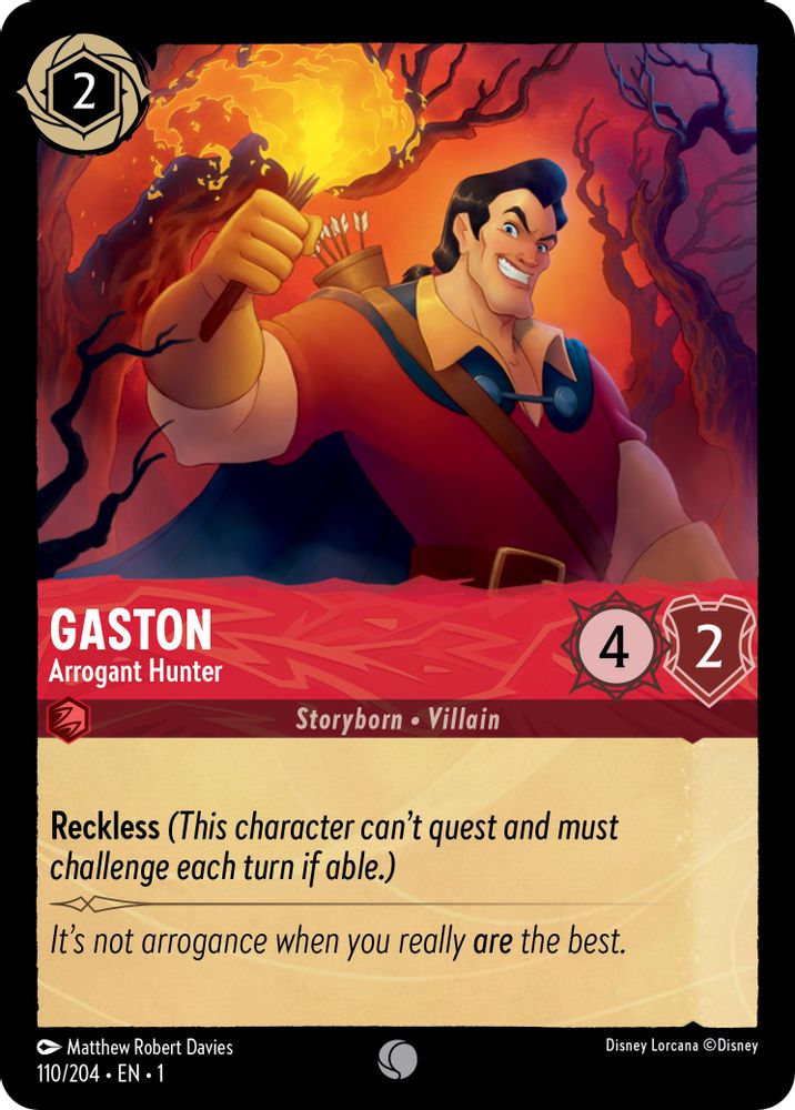 Gaston - Arrogant Hunter 110/204 Common The First Chapter Lorcana Near Mint