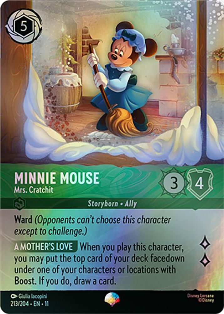 Minnie Mouse - Mrs. Cratchit (Epic) 213/204 Epic Winterspell Lorcana Holo NM