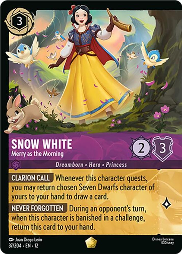Snow White - Merry as the Morning (Foil) 37/204 Wilds Unknown Lorcana Cold Foil