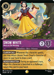 Snow White - Merry as the Morning (Foil) 37/204 Wilds Unknown Lorcana Cold Foil