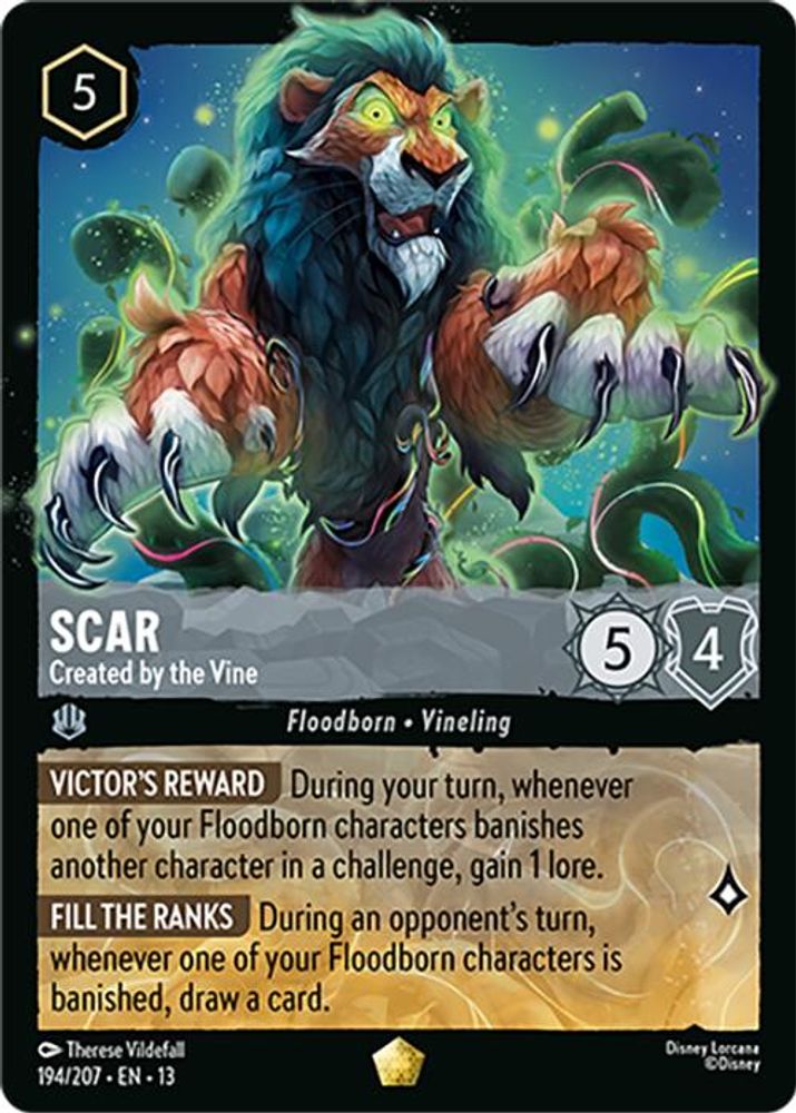 Scar - Created by the Vine 194/204 Legendary Attack of the Vine! Lorcana NM
