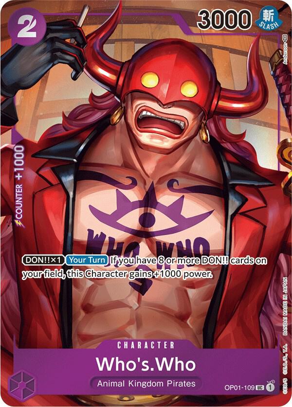 Who's.Who (Box Topper) OP01-109 Uncommon Romance Dawn One Piece Foil Near Mint
