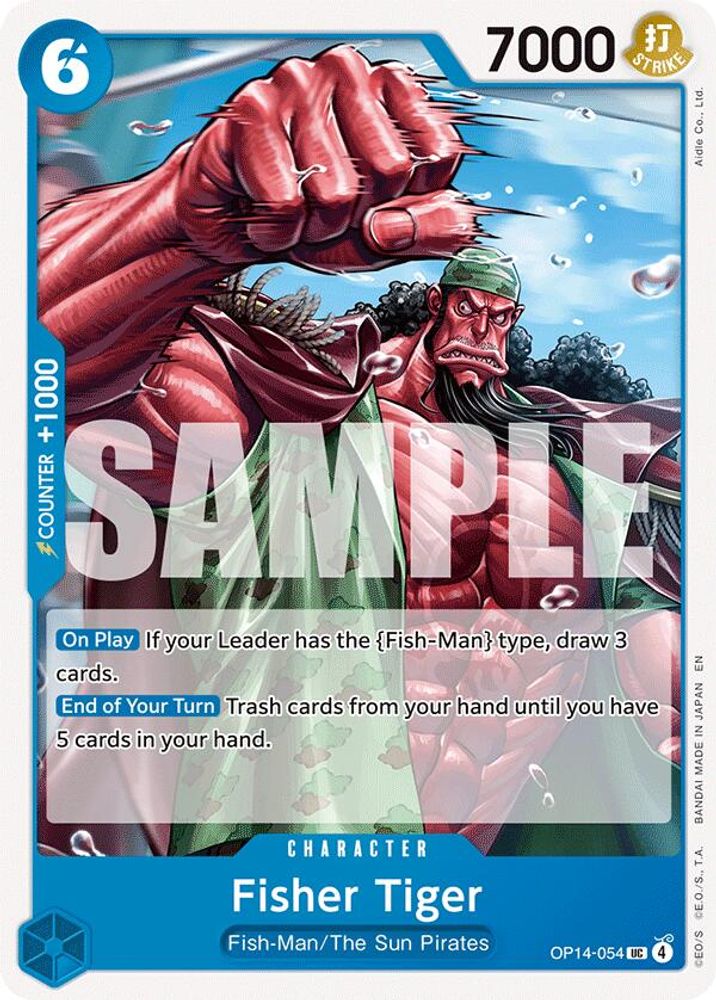 Fisher Tiger OP14-054 Uncommon The Azure Sea's Seven One Piece Near Mint