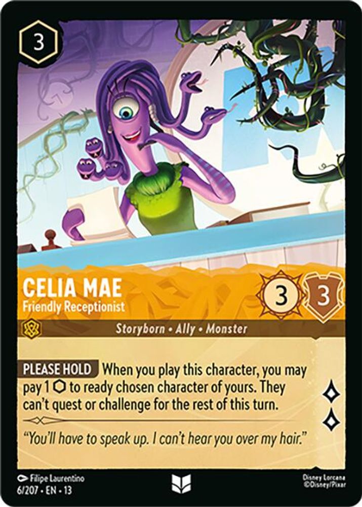 Celia Mae - Friendly Receptionist 6/204 Uncommon Attack of the Vine! Lorcana NM