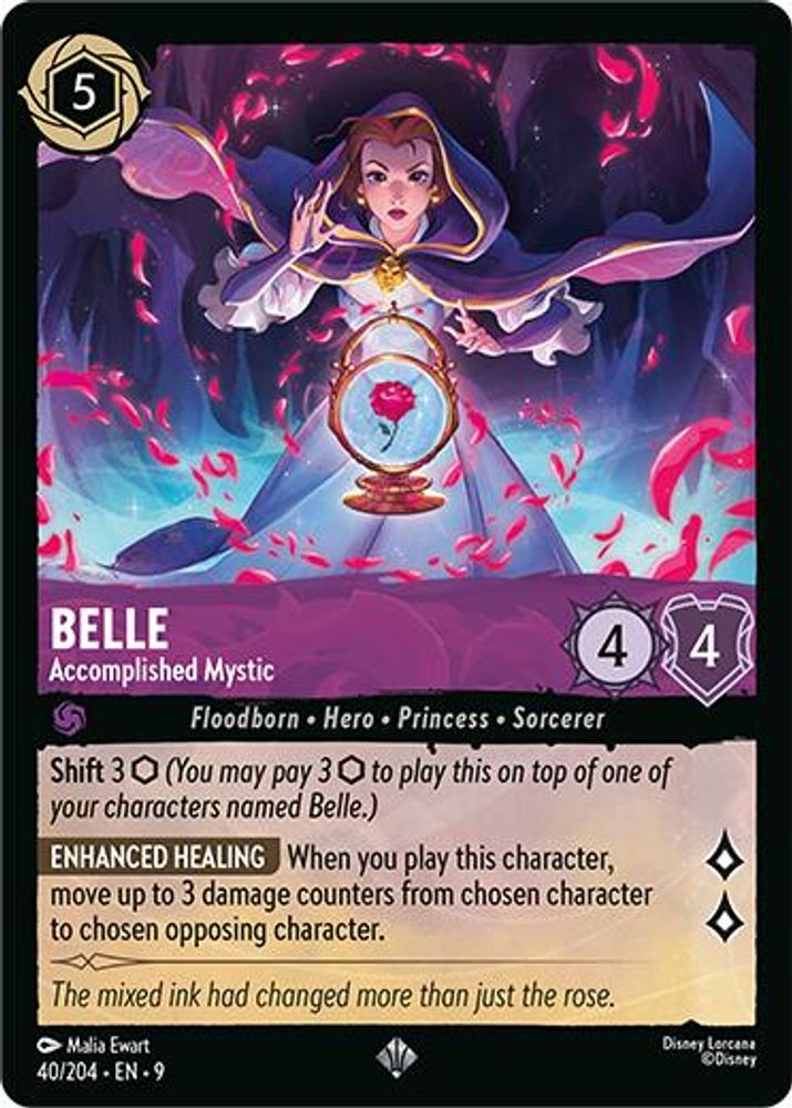 Belle - Accomplished Mystic 40/204 Super Rare Fabled Lorcana Near Mint