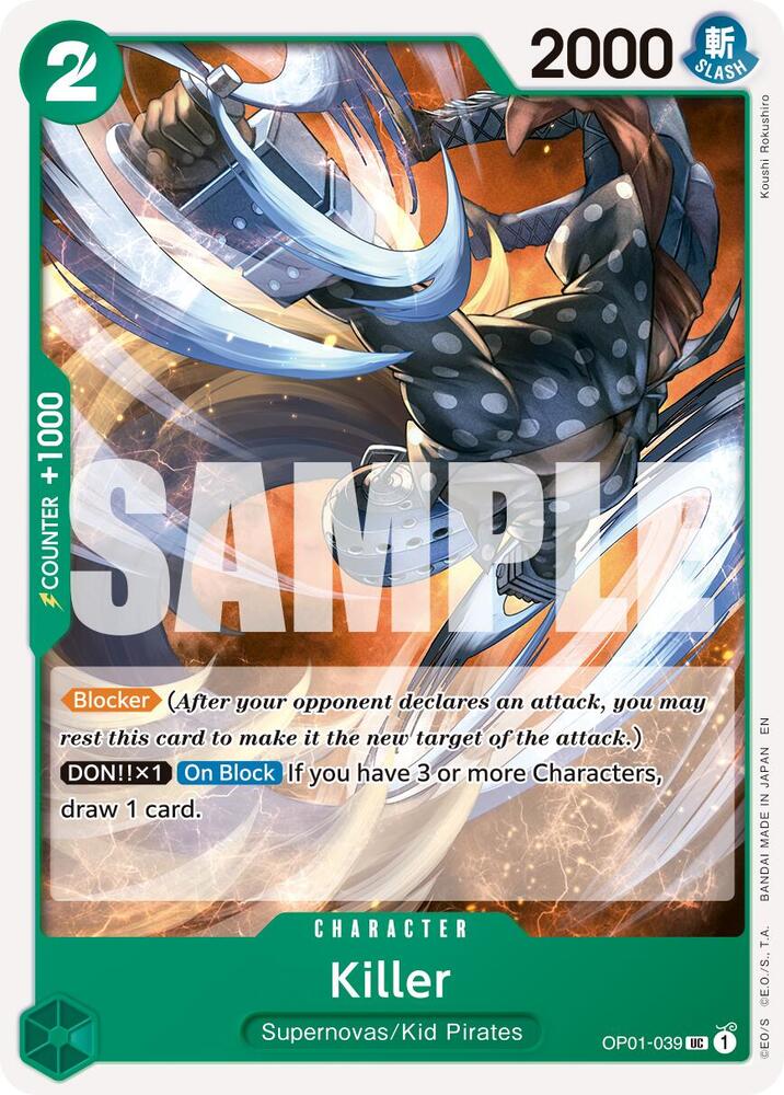 Killer (Reprint) OP01-039 Premium Booster -The Best- Vol. 2 One Piece NM