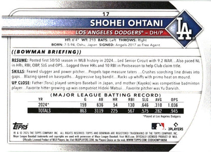 2025 Bowman Shohei Ohtani baseball