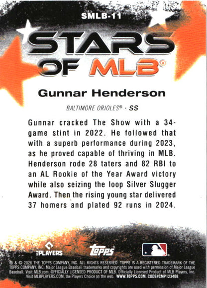 2026 Topps Gunnar Henderson Stars of MLB baseball