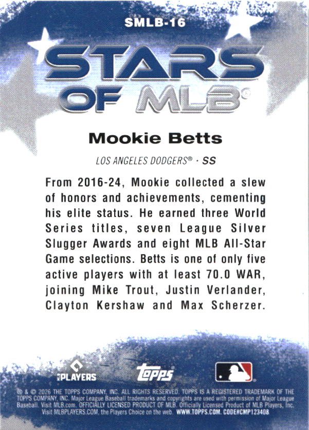 2026 Topps Mookie Betts Stars of MLB baseball