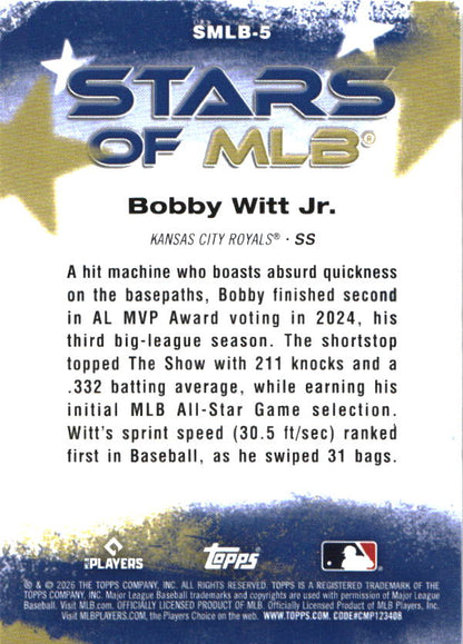 2026 Topps Bobby Witt Jr. Stars of MLB baseball
