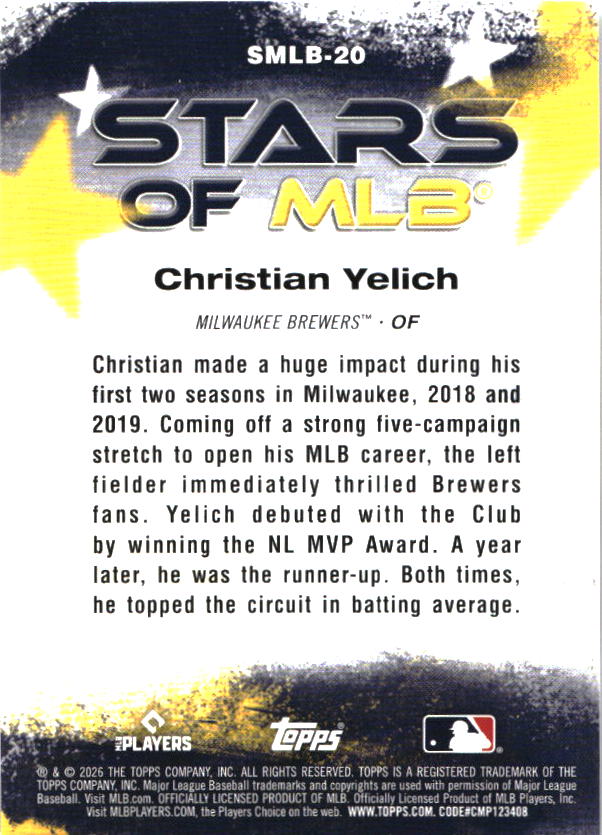 2026 Topps Christian Yelich Stars of MLB baseball
