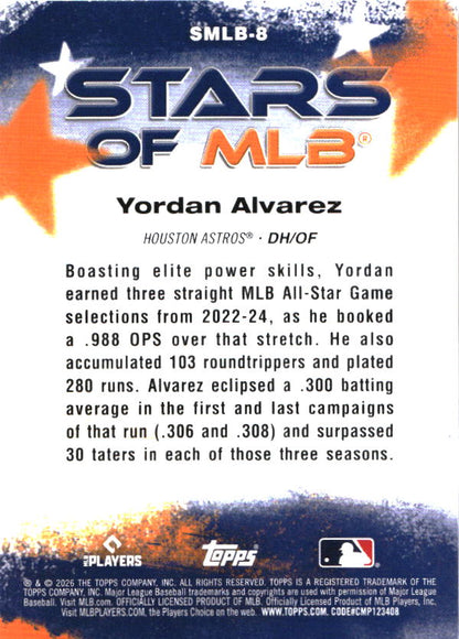 2026 Topps Yordan Alvarez Stars of MLB baseball