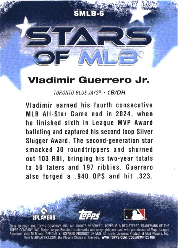 2026 Topps Vladimir Guerrero Jr. Stars of MLB baseball