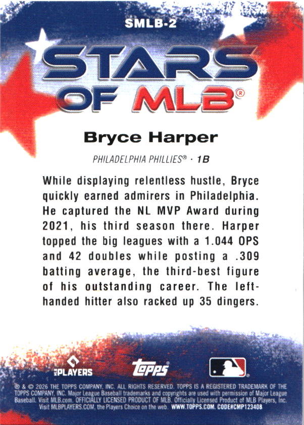 2026 Topps Bryce Harper Stars of MLB baseball