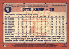 2026 Topps Otto Kemp 1991 Topps Baseball 35th Crackle Foil (Series One) baseball