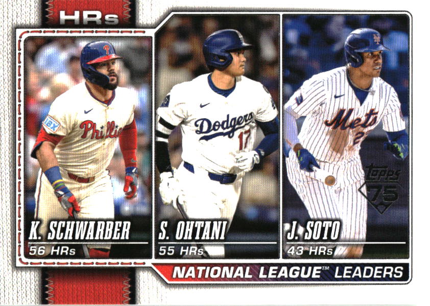 2026 Topps #84 Leaders HRs (Kyle Schwarber / Shohei Ohtani / Juan Soto) baseball