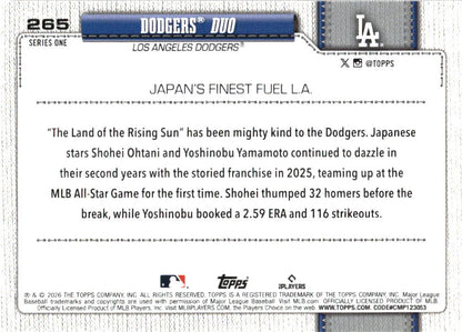 2026 Topps Dodgers Duo baseball