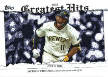2026 Topps Jackson Chourio 2025 Greatest Hits Pink Foil baseball