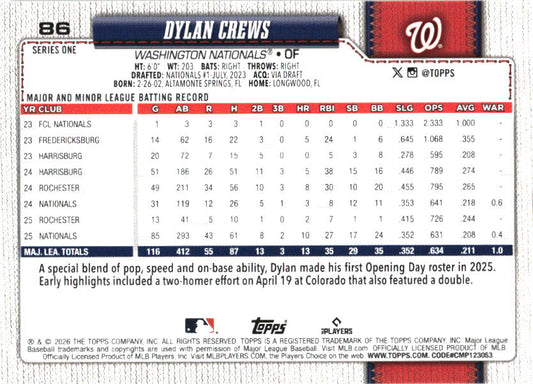 2026 Topps Dylan Crews baseball
