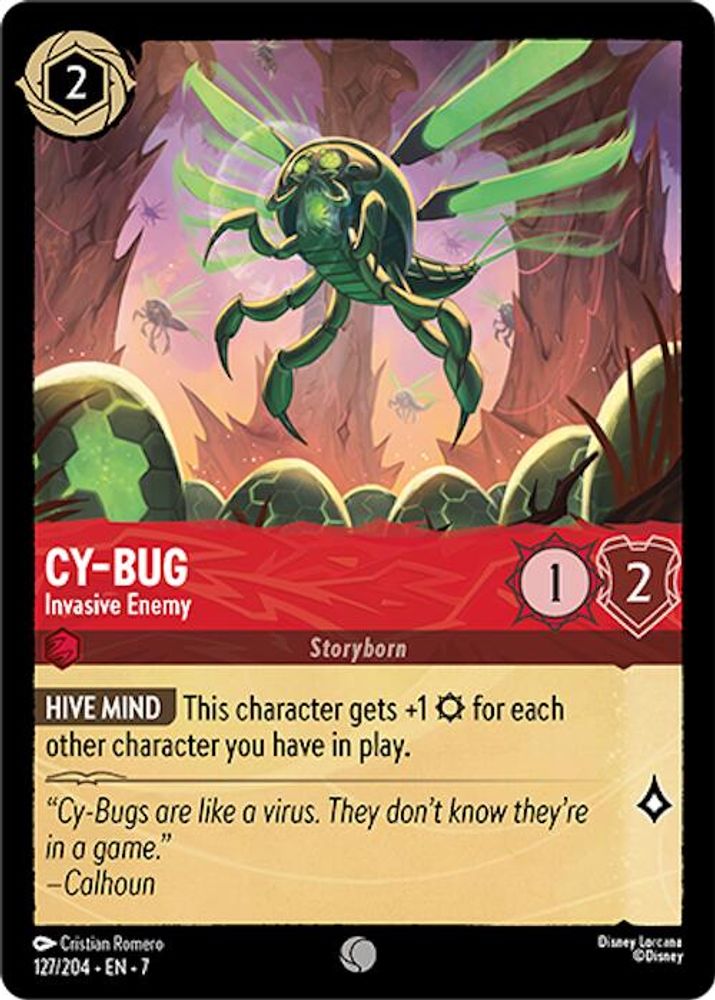 Cy-Bug - Invasive Enemy 127/204 Common Archazia's Island Lorcana Near Mint
