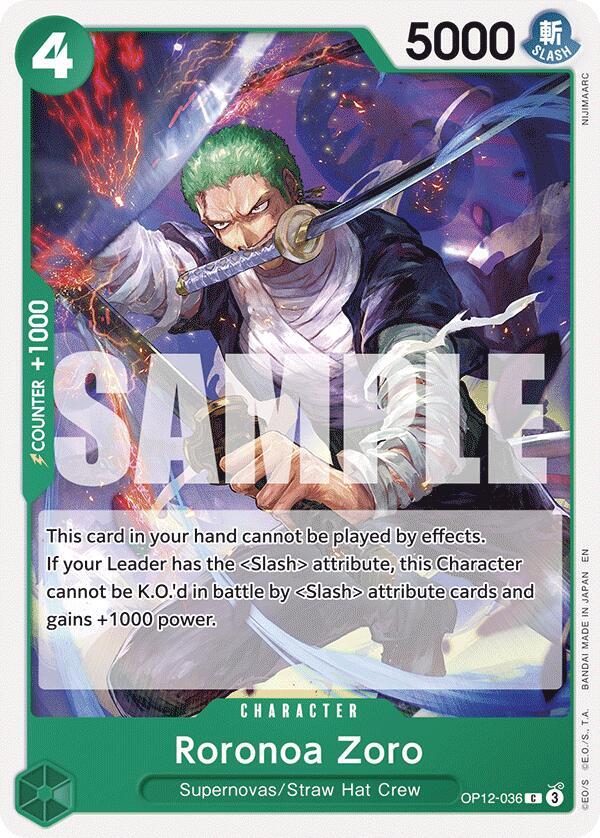 Roronoa Zoro (036) OP12-036 Common Legacy of the Master One Piece Near Mint