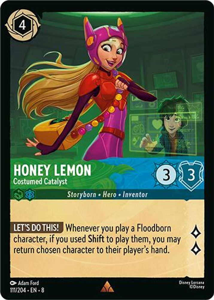 Honey Lemon - Costumed Catalyst 111/204 Rare Reign of Jafar Lorcana Near Mint