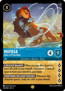 Mufasa - Ruler of Pride Rock 150/204 Legendary Shimmering Skies Lorcana NM