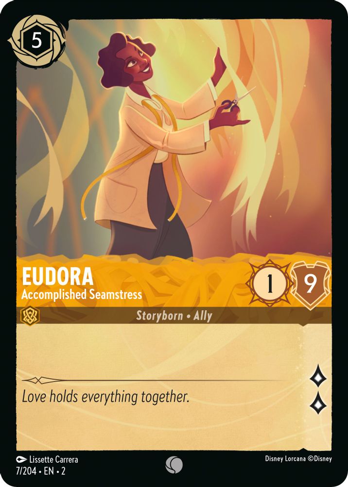 Eudora - Accomplished Seamstress 7/204 Common Rise of the Floodborn Lorcana NM
