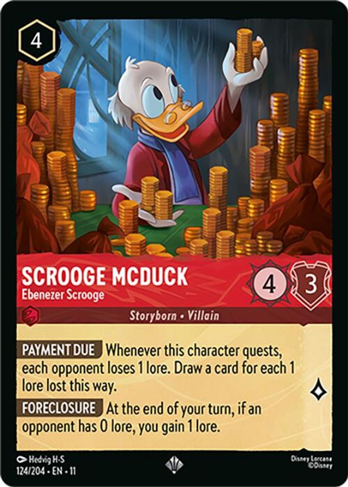 Scrooge McDuck - Ebenezer Scrooge 124/204 Super Rare Winterspell Lorcana NM
