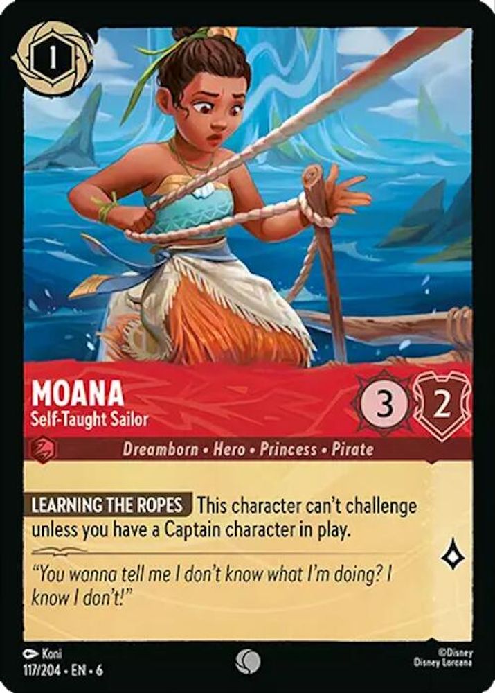 Moana - Self-Taught Sailor 117/204 Common Azurite Sea Lorcana Near Mint