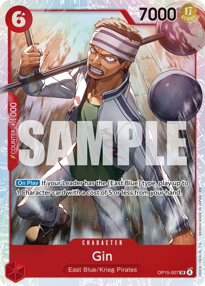 Gin OP15-007 Super Rare Adventure on Kami's Island One Piece Foil Near Mint