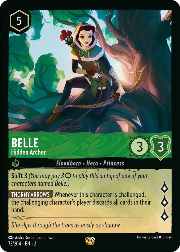 Belle - Hidden Archer 72/204 Legendary Rise of the Floodborn Lorcana Near Mint