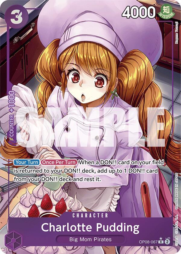 Charlotte Pudding (067) (Parallel) OP08-067 Rare Two Legends One Piece Foil NM