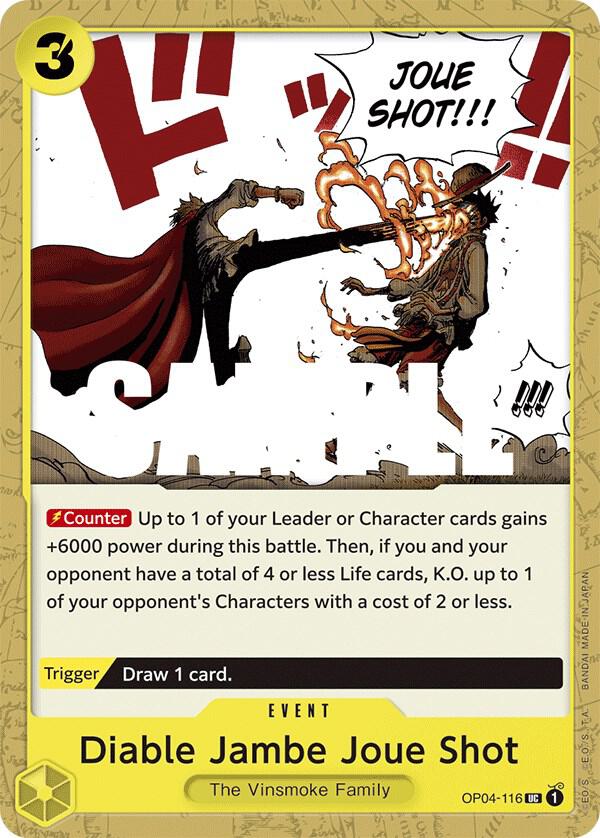Diable Jambe Joue Shot OP04-116 Uncommon Kingdoms of Intrigue One Piece NM