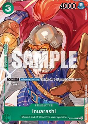 Inuarashi (Box Topper) OP01-034 Common Romance Dawn One Piece Foil Near Mint