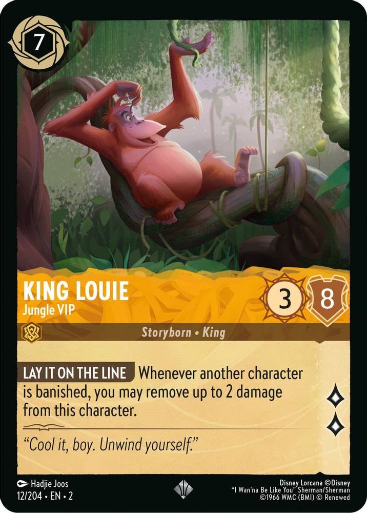 King Louie - Jungle VIP 12/204 Super Rare Rise of the Floodborn Lorcana NM