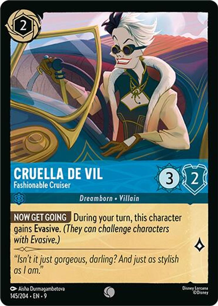 Cruella De Vil - Fashionable Cruiser 145/204 Common Fabled Lorcana Near Mint