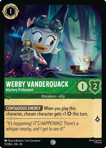Webby Vanderquack - Mystery Enthusiast 73/204 Whispers in the Well Lorcana NM