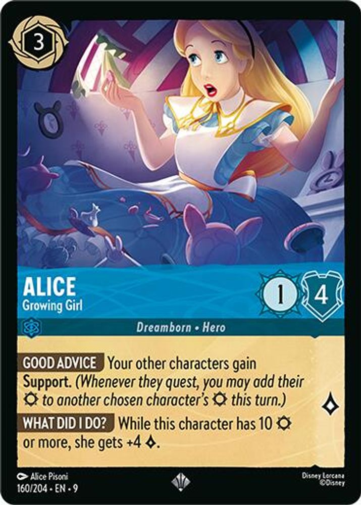 Alice - Growing Girl 160/204 Super Rare Fabled Lorcana Near Mint