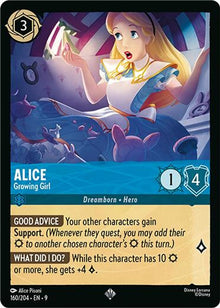 Alice - Growing Girl 160/204 Super Rare Fabled Lorcana Near Mint