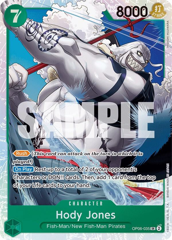 Hody Jones (035) OP06-035 Super Rare Wings of the Captain One Piece Foil NM