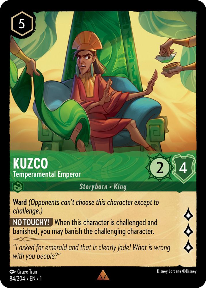 Kuzco - Temperamental Emperor 84/204 Rare The First Chapter Lorcana Near Mint