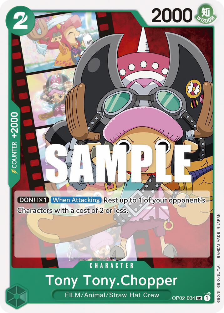 Tony Tony.Chopper OP02-034 Uncommon Paramount War One Piece Near Mint